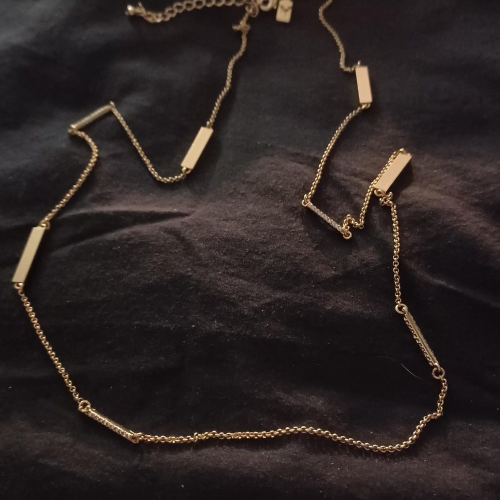 Kate Spade Gold Plated Pave' Style Bar Necklace